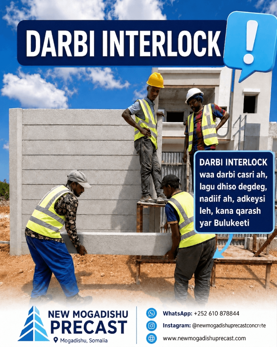 Precast Wall Installation in Mogadishu